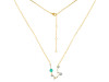 Aquarius Zodiac Star Constellation Green Onyx & White Topaz Necklace GRO-RDN-487.