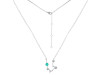 Aquarius Zodiac Star Constellation Green Onyx & White Topaz Necklace GRO-RDN-487.