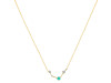 Aries Zodiac Star Constellation Green Onyx & White Topaz Necklace GRO-RDN-488.