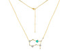 Gemini Zodiac Star Constellation Green Onyx & White Topaz Necklace GRO-RDN-490.