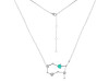 Gemini Zodiac Star Constellation Green Onyx & White Topaz Necklace GRO-RDN-490.