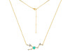 Taurus Zodiac Star Constellation Green Onyx & White Topaz Necklace GRO-RDN-492.