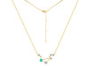 Libra Zodiac Star Constellation Green Onyx & White Topaz Necklace GRO-RDN-494.