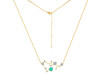 Sagittarius Zodiac Star Constellation Green Onyx & White Topaz Necklace GRO-RDN-496.