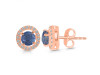 Kyanite & White Topaz Stud Earring KYN-RDE-1003.