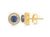 Kyanite & White Topaz Stud Earring KYN-RDE-1003.
