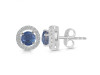 Kyanite & White Topaz Stud Earring KYN-RDE-1003.