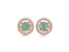 Kyanite (Green) & White Topaz Stud Earring KYN-RDE-1003-G.