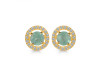 Kyanite (Green) & White Topaz Stud Earring KYN-RDE-1003-G.