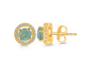 Kyanite (Green) & White Topaz Stud Earring KYN-RDE-1003-G.