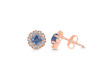 Kyanite & White Topaz Stud Earring KYN-RDE-1268.