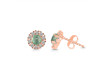 Kyanite (Green) & White Topaz Stud Earring KYN-RDE-1268-G.