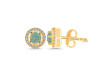 Kyanite (Green) & White Stud Topaz Earring KYN-RDE-985-G.