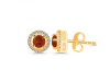 Kyanite (Orange) & White Topaz Stud Earring KYN-RDE-985-O.