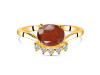 Kyanite (Orange) & White Topaz Ring KYN-RDR-1681-O.