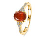 Kyanite (Orange) & White Topaz Ring KYN-RDR-2219-O.
