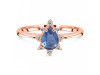 Kyanite & White Topaz Ring KYN-RDR-2305.