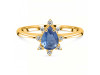 Kyanite & White Topaz Ring KYN-RDR-2305.