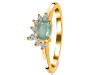 Kyanite (Green) & White Topaz Ring KYN-RDR-2418-G.