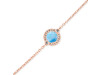 Larimar & White Topaz Bracelet With Adjustable Camera Lock LAR-RDB-65.