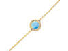 Larimar & White Topaz Bracelet With Adjustable Camera Lock LAR-RDB-65.