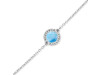 Larimar & White Topaz Bracelet With Adjustable Camera Lock LAR-RDB-65.