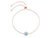 Larimar & White Topaz Bracelet With Adjustable Camera Lock LAR-RDB-65.