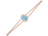 Larimar & White Topaz Bracelet With Adjustable Camera Lock LAR-RDB-68.