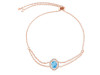 Larimar & White Topaz Bracelet With Adjustable Camera Lock LAR-RDB-68.