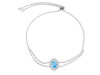 Larimar & White Topaz Bracelet With Adjustable Camera Lock LAR-RDB-68.