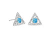 Larimar & White Topaz Stud Earring LAR-RDE-848.