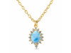 Larimar & White Topaz Necklace With Slider Lock LAR-RDN-79.