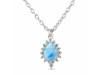Larimar & White Topaz Necklace With Slider Lock LAR-RDN-79.