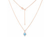 Larimar & White Topaz Necklace With Slider Lock LAR-RDN-79.