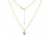 Larimar & White Topaz Necklace With Slider Lock LAR-RDN-79.