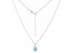 Larimar & White Topaz Necklace With Slider Lock LAR-RDN-79.