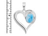 Larimar Heart Pendant LAR-RDP-156.