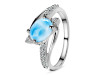 Larimar & White Topaz Ring LAR-RDR-215.