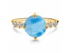 Larimar & White Topaz Ring LAR-RDR-3193.