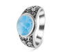 Larimar & White Topaz Ring LAR-RDR-329.