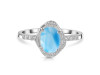 Larimar & White Topaz Ring LAR-RR-359.