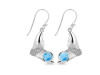 Larimar & White Topaz Whale Tail Earring LAR-RUE-10.