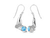 Larimar & White Topaz Whale Tail Earring LAR-RUE-10.