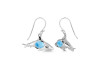 Larimar & White Topaz Shark Earring LAR-RUE-13.