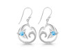 Larimar & White Topaz Dolphin & Waves Earring LAR-RUE-20.
