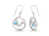 Larimar & White Topaz Dolphin & Waves Earring LAR-RUE-20.