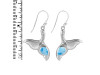Larimar & White Topaz Whale Tail Earring LAR-RUE-30.