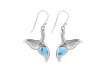 Larimar & White Topaz Whale Tail Earring LAR-RUE-30.