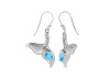 Larimar & White Topaz Whale Tail Earring LAR-RUE-30.