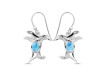 Larimar & White Topaz Penguin Earring LAR-RUE-40.